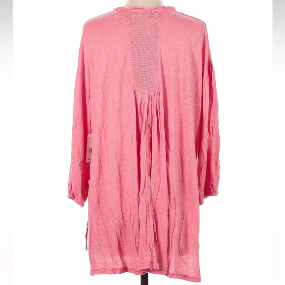 Free People we the free NWT womans boho pink tunic top oversized size XS - Picture 2 of 2